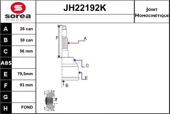 Sera JH22192K - Kardan, Pogonska osovina www.molydon.hr