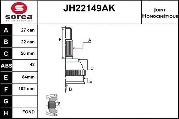 Sera JH22149AK - Kardan, Pogonska osovina www.molydon.hr