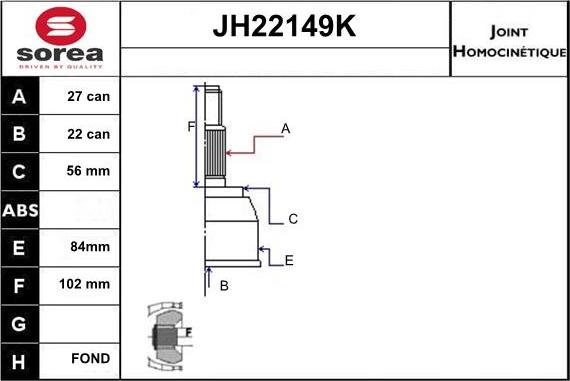 Sera JH22149K - Kardan, Pogonska osovina www.molydon.hr