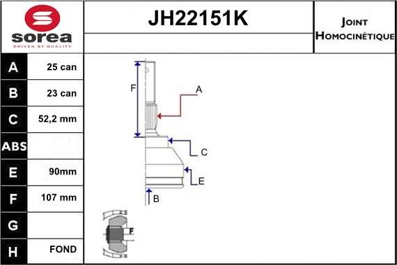 Sera JH22151K - Kardan, Pogonska osovina www.molydon.hr