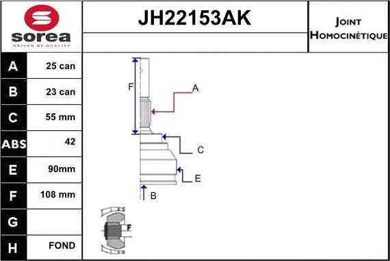 Sera JH22153AK - Kardan, Pogonska osovina www.molydon.hr