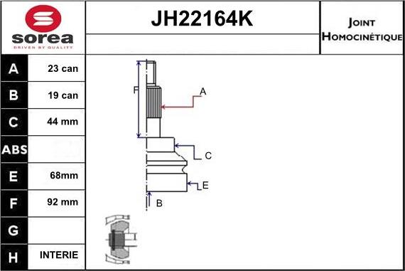 Sera JH22164K - Kardan, Pogonska osovina www.molydon.hr