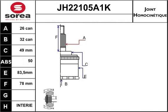 Sera JH22105A1K - Kardan, Pogonska osovina www.molydon.hr