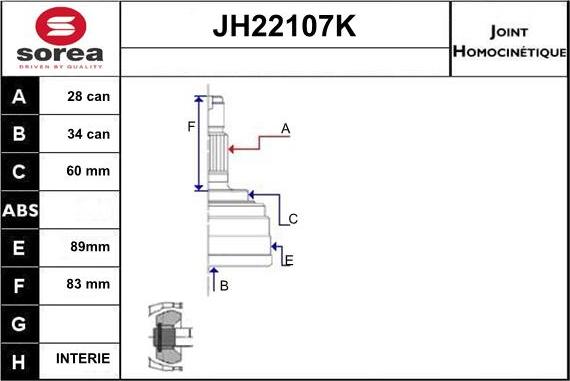 Sera JH22107K - Kardan, Pogonska osovina www.molydon.hr