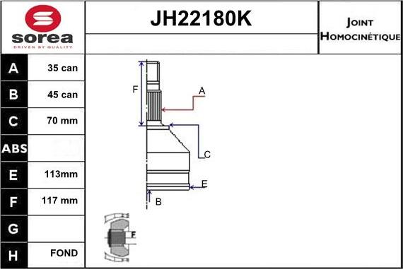 Sera JH22180K - Kardan, Pogonska osovina www.molydon.hr