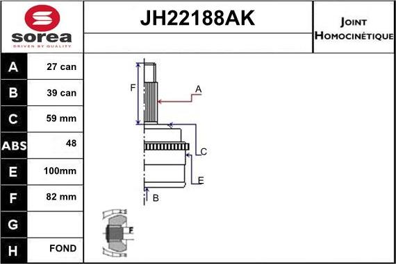 Sera JH22188AK - Kardan, Pogonska osovina www.molydon.hr