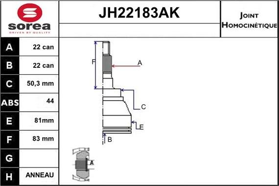 Sera JH22183AK - Kardan, Pogonska osovina www.molydon.hr