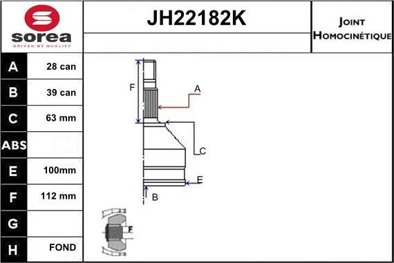 Sera JH22182K - Kardan, Pogonska osovina www.molydon.hr