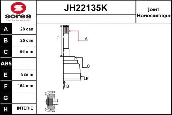 Sera JH22135K - Kardan, Pogonska osovina www.molydon.hr