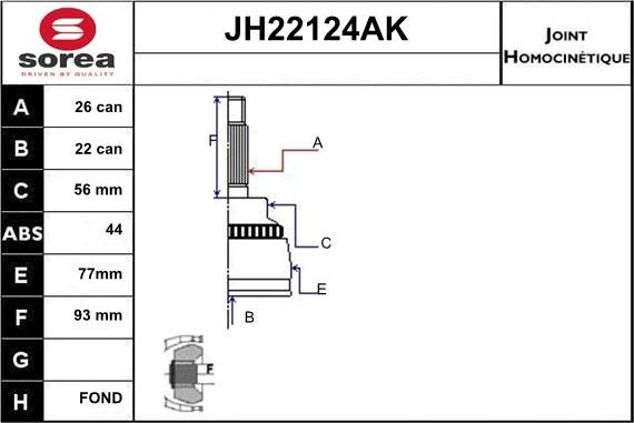 Sera JH22124AK - Kardan, Pogonska osovina www.molydon.hr