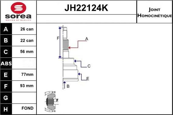 Sera JH22124K - Kardan, Pogonska osovina www.molydon.hr