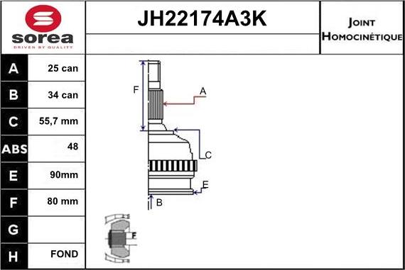 Sera JH22174A3K - Kardan, Pogonska osovina www.molydon.hr