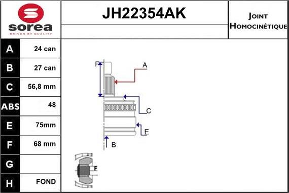 Sera JH22354AK - Kardan, Pogonska osovina www.molydon.hr