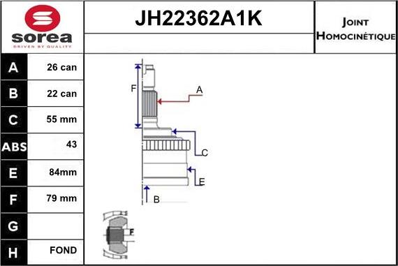 Sera JH22362A1K - Kardan, Pogonska osovina www.molydon.hr