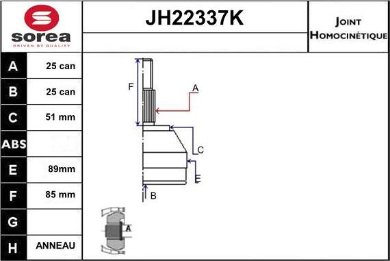 Sera JH22337K - Kardan, Pogonska osovina www.molydon.hr