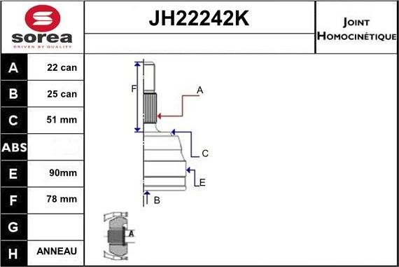 Sera JH22242K - Kardan, Pogonska osovina www.molydon.hr