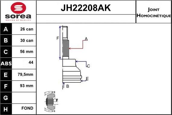 Sera JH22208AK - Kardan, Pogonska osovina www.molydon.hr