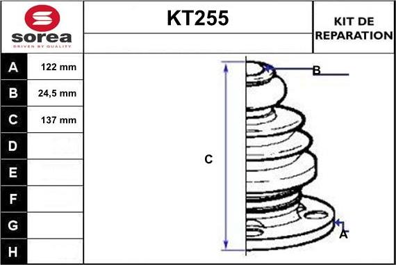 Sera KT255 - Manžeta, Pogonska osovina www.molydon.hr