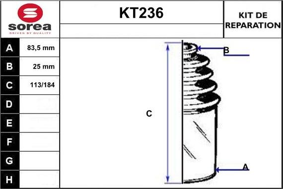 Sera KT236 - Manžeta, Pogonska osovina www.molydon.hr