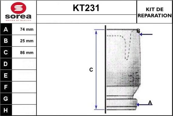 Sera KT231 - Manžeta, Pogonska osovina www.molydon.hr