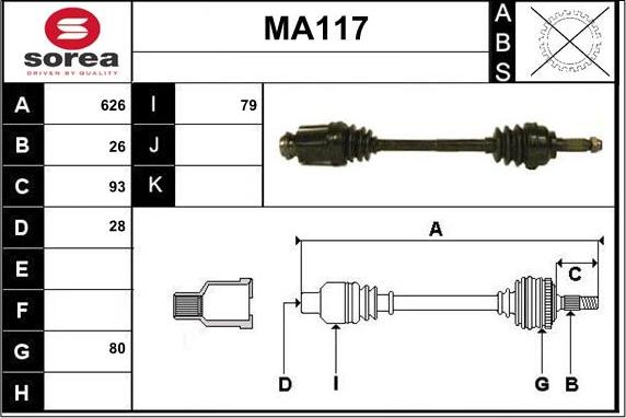 Sera MA117 - Pogonska osovina www.molydon.hr