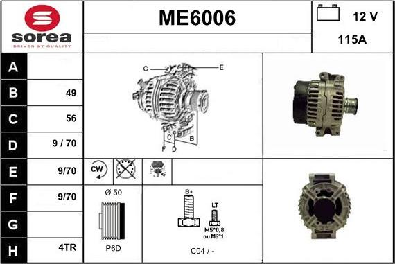 Sera ME6006 - Alternator www.molydon.hr