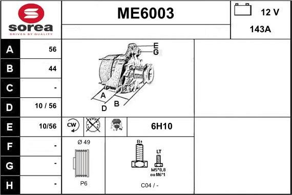 Sera ME6003 - Alternator www.molydon.hr