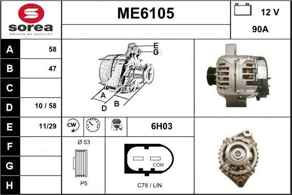 Sera ME6105 - Alternator www.molydon.hr