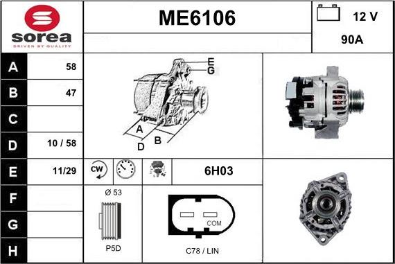 Sera ME6106 - Alternator www.molydon.hr