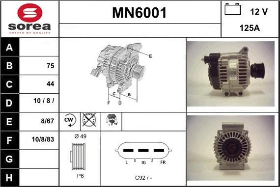 Sera MN6001 - Alternator www.molydon.hr