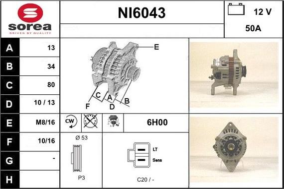 Sera NI6043 - Alternator www.molydon.hr