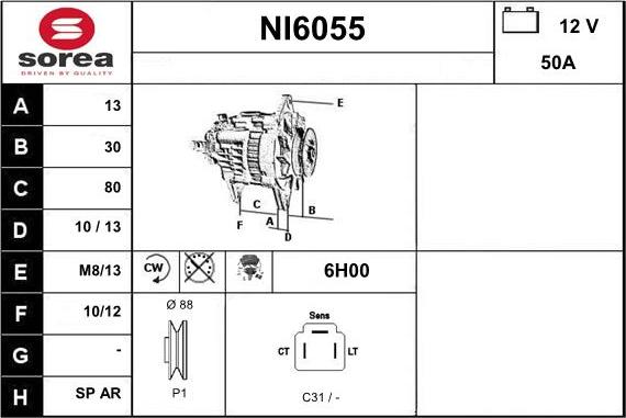 Sera NI6055 - Alternator www.molydon.hr