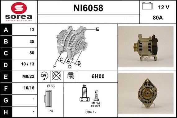 Sera NI6058 - Alternator www.molydon.hr