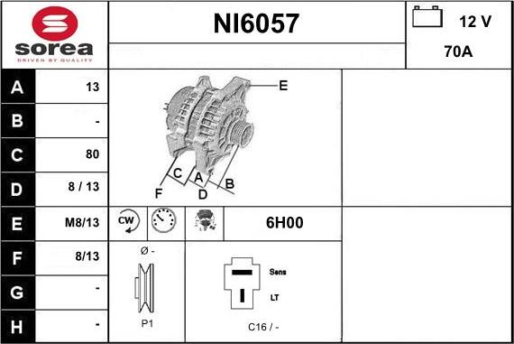 Sera NI6057 - Alternator www.molydon.hr