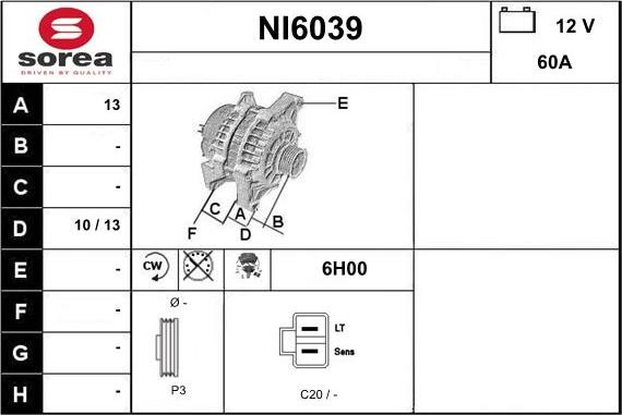 Sera NI6039 - Alternator www.molydon.hr