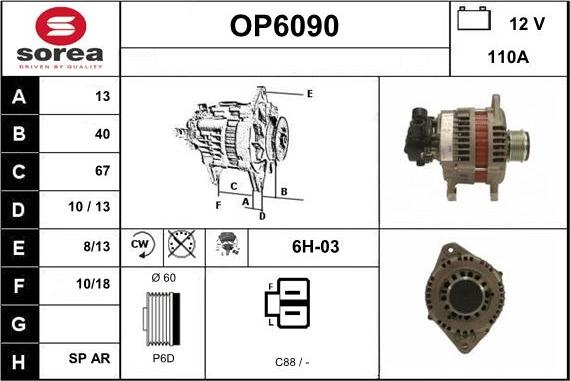 Sera OP6090 - Alternator www.molydon.hr