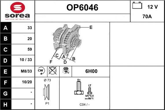 Sera OP6046 - Alternator www.molydon.hr