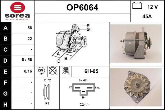 Sera OP6064 - Alternator www.molydon.hr