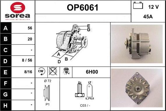 Sera OP6061 - Alternator www.molydon.hr