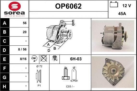 Sera OP6062 - Alternator www.molydon.hr