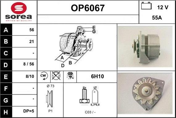 Sera OP6067 - Alternator www.molydon.hr