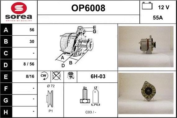 Sera OP6008 - Alternator www.molydon.hr