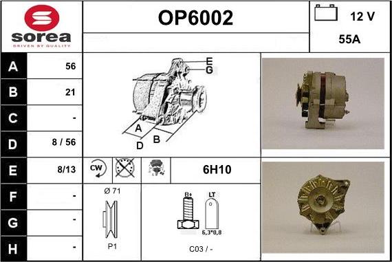 Sera OP6002 - Alternator www.molydon.hr