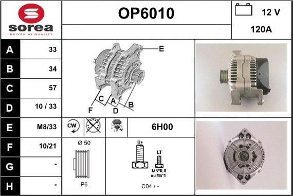 Sera OP6010 - Alternator www.molydon.hr