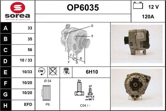 Sera OP6035 - Alternator www.molydon.hr