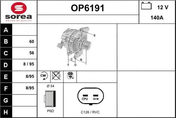 Sera OP6191 - Alternator www.molydon.hr