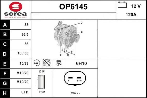 Sera OP6145 - Alternator www.molydon.hr