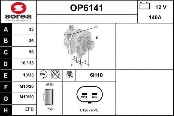 Sera OP6141 - Alternator www.molydon.hr