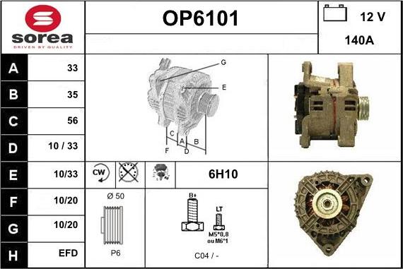 Sera OP6101 - Alternator www.molydon.hr