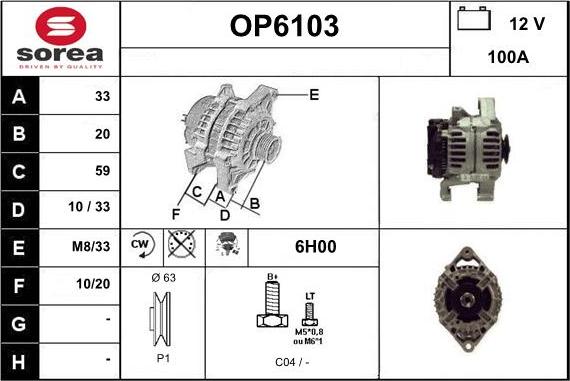 Sera OP6103 - Alternator www.molydon.hr